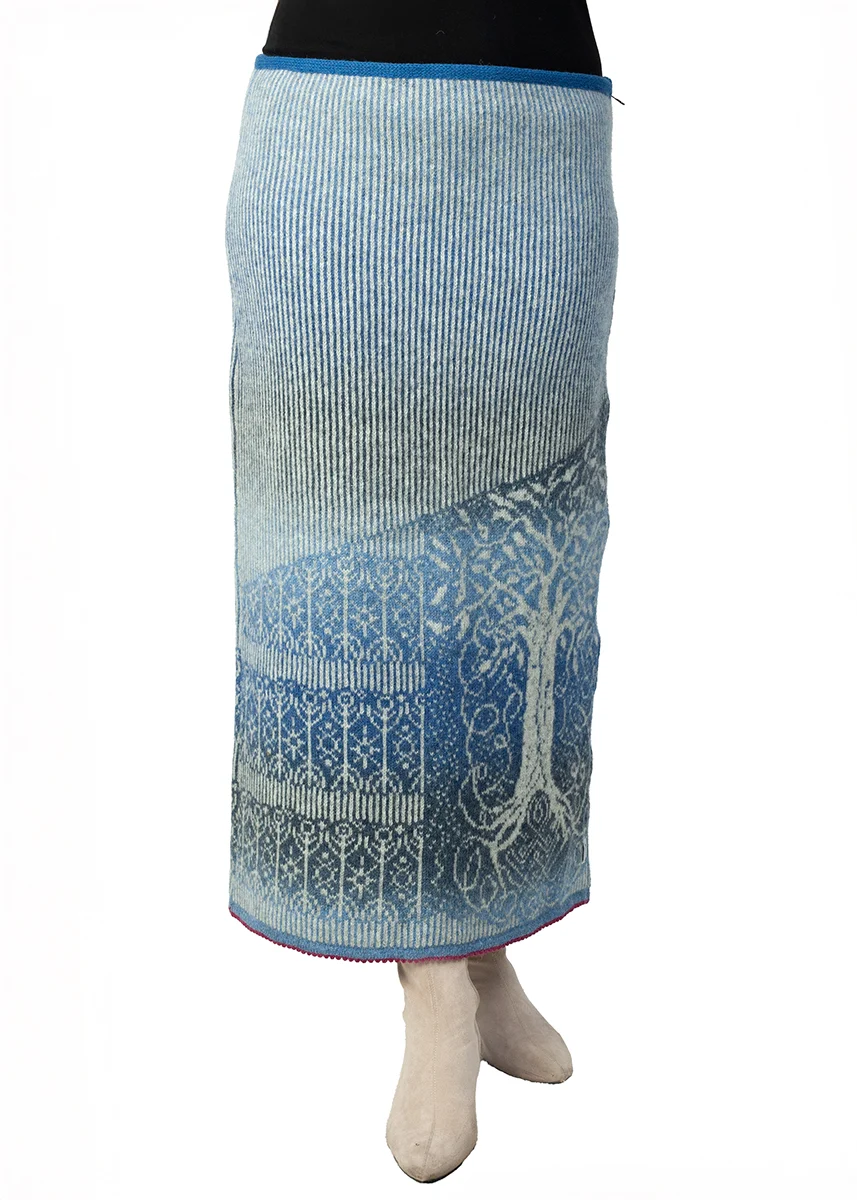 b-55-es-long-wool-skirt-zipper-tree-of-life-pattern-front Langer Wollrock mit Reißverschluss und Lebensbaum-Muster