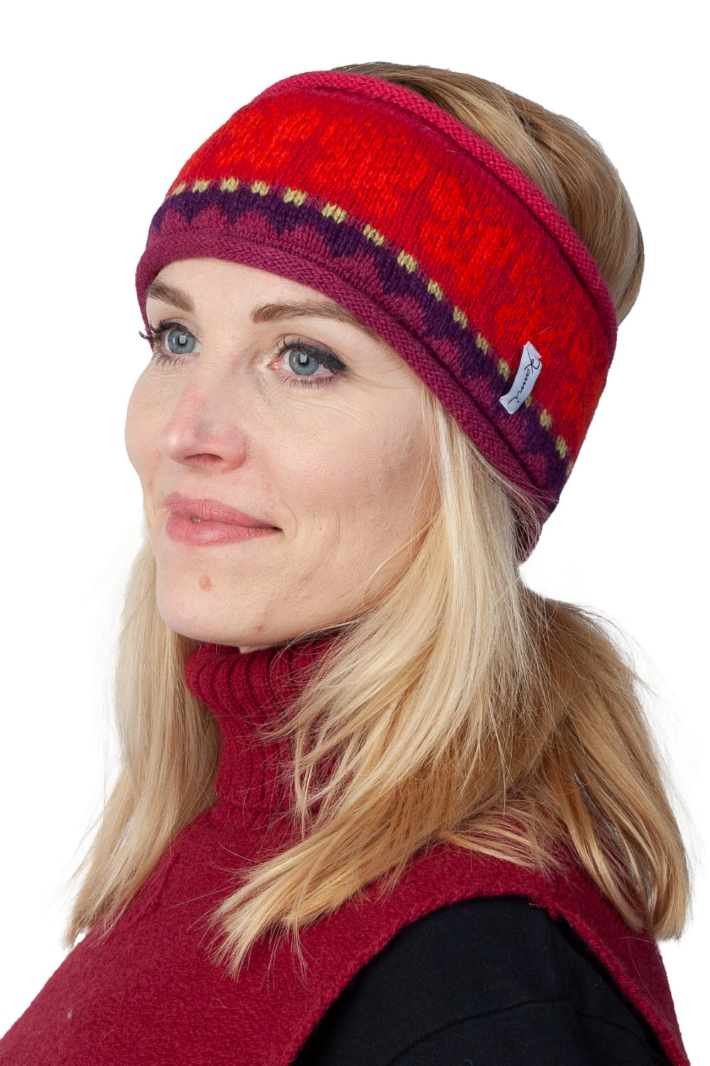 h-22-gg-wool-headband-butterfly-pattern-front Wool headband with butterfly pattern - Image 1