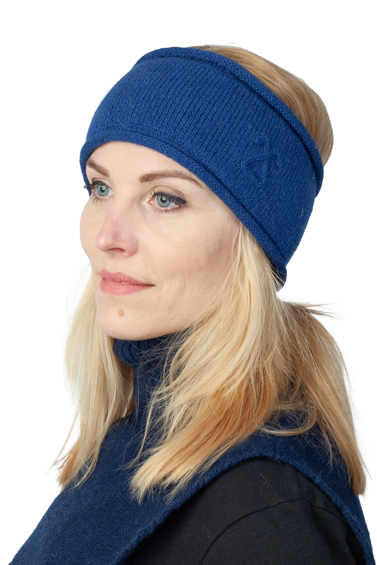 h-24-dd1-wool-solid-colour-headband-fertility-symbol-front Villane ühevärviline peapael viljakuse väemärgiga - Pilt 1