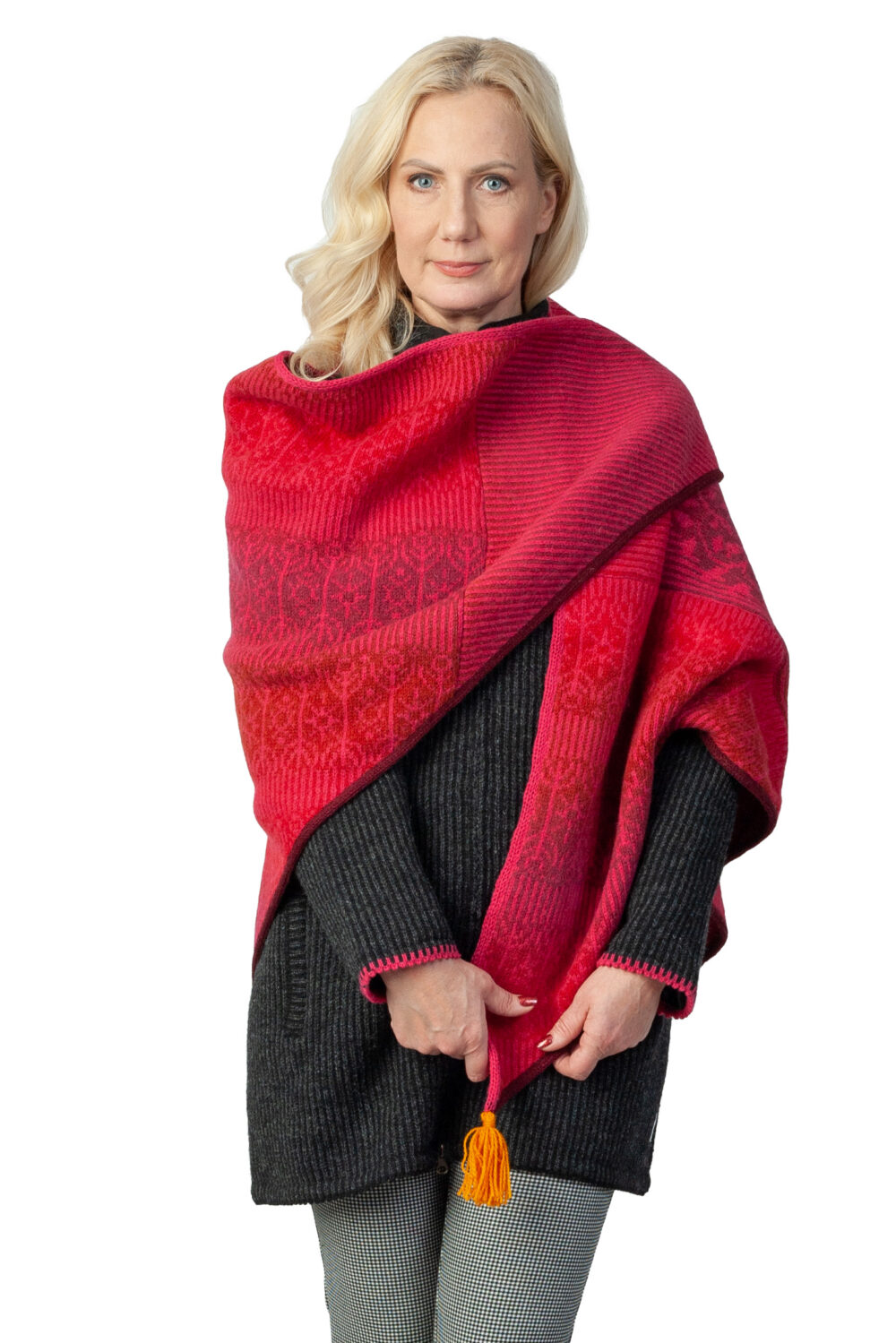 Wool triangle shawl with Tree of Life pattern - Image 2