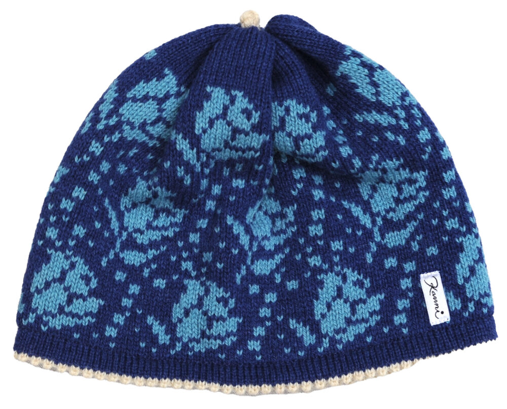 Wool hat with roses - Image 2