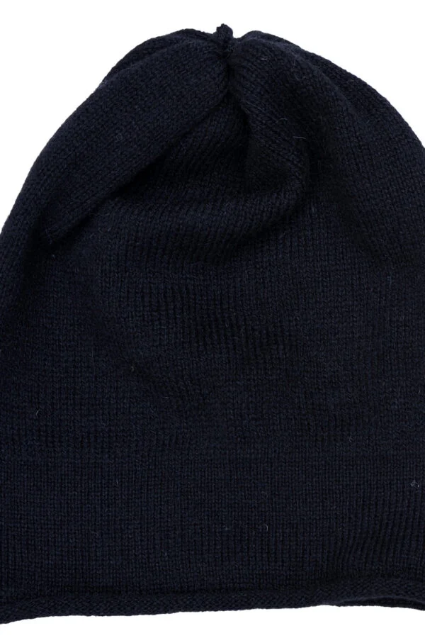 Wool solid-colour beanie hat – image 2