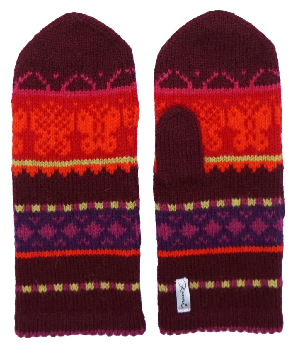 Wool mittens with butterflies - Image 2