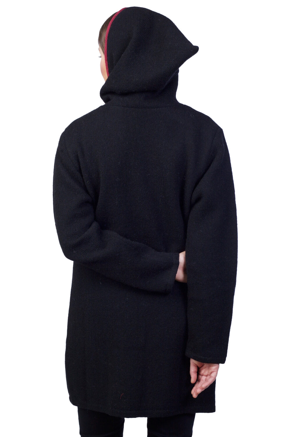 Wool jacket with hood and lining - Image 2
