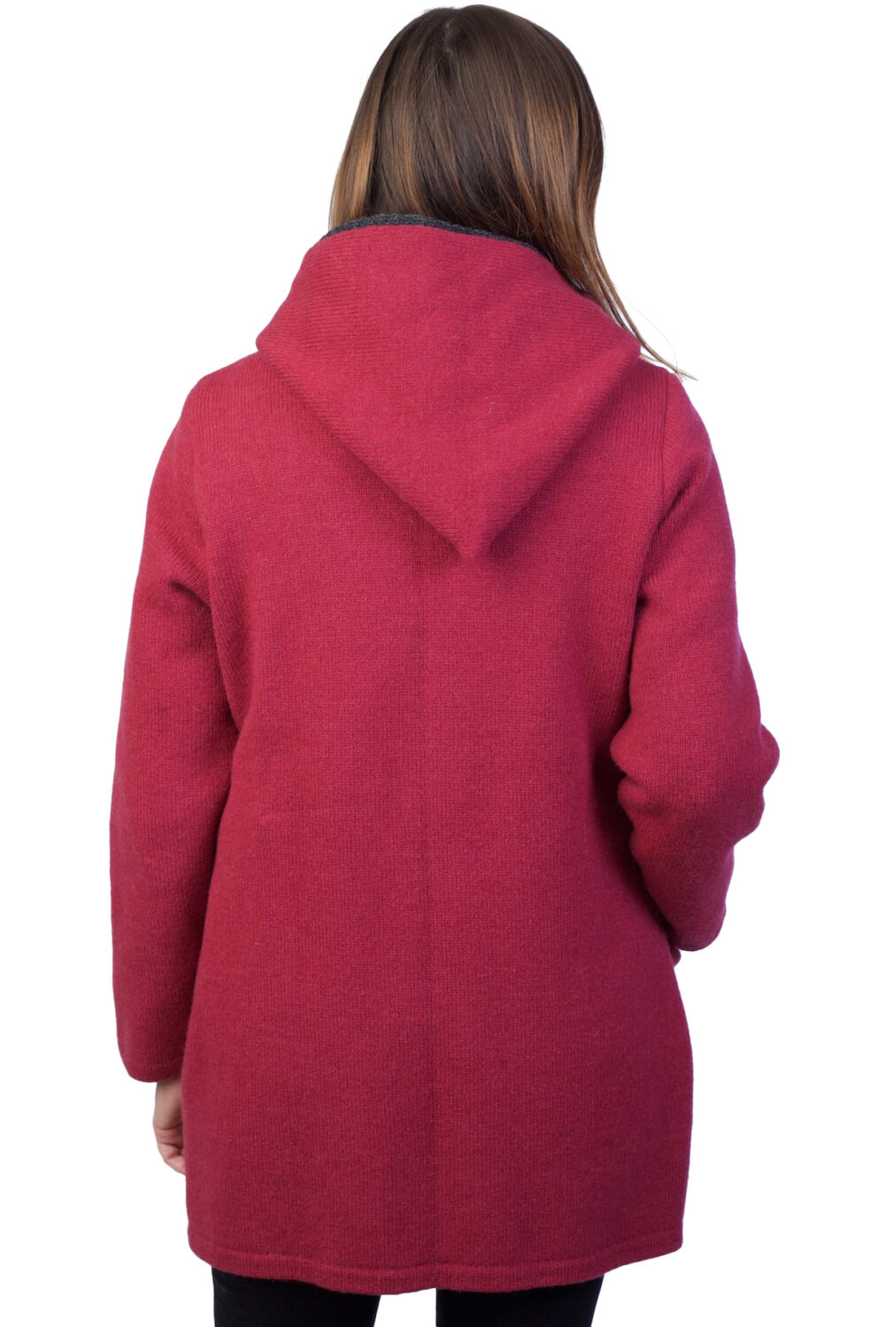 Wool jacket with hood and lining - Image 2