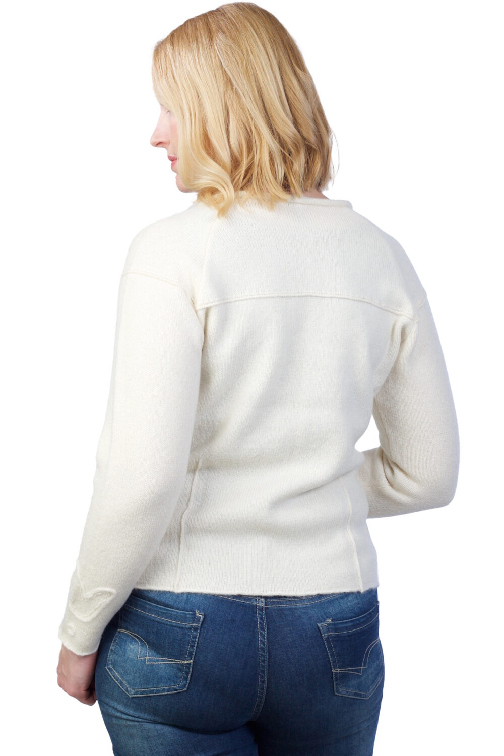 Short wool cardigan with embroidery - Image 2