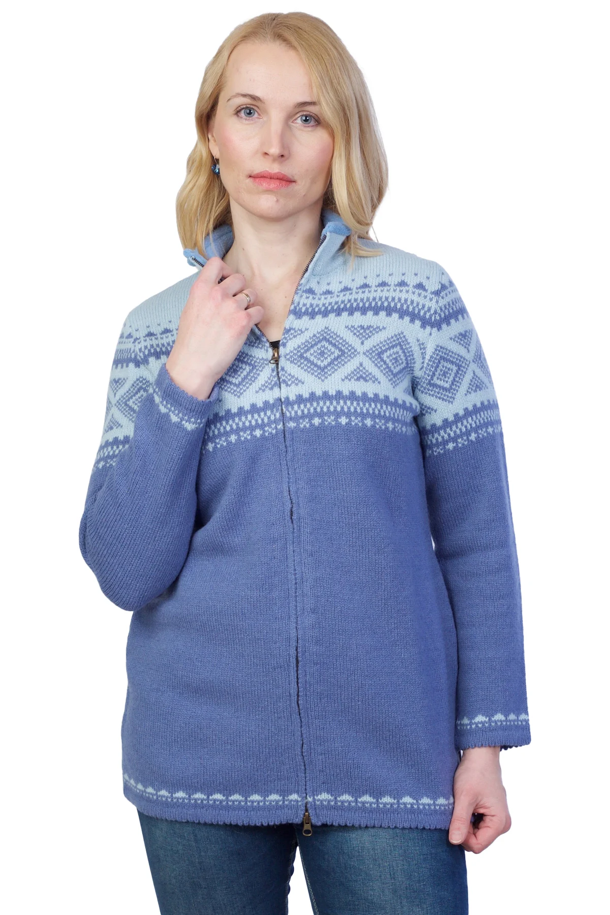 t-558-dd3-wool-cardigan-nordic-patterns-collar-front Uldcardigan med nordiske mønstre og krave
