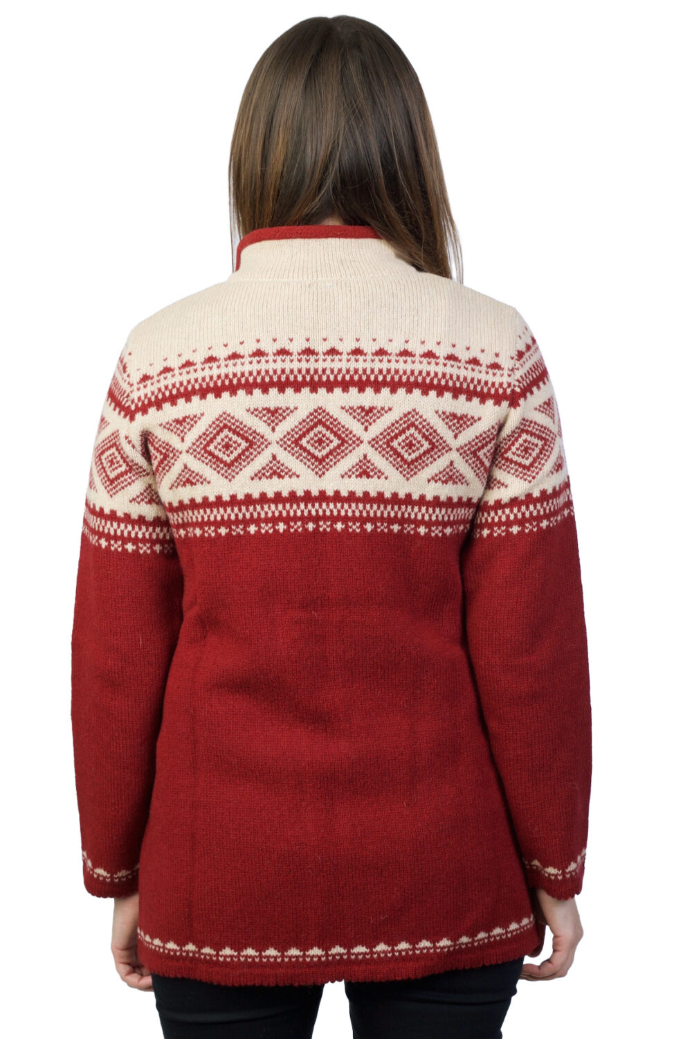 t-558-mm2-wool-cardigan-nordic-patterns-collar-back Wool cardigan with Nordic patterns and collar - Image 1