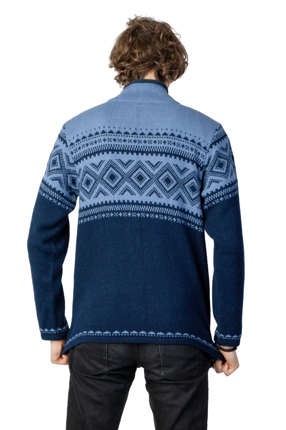 Wool cardigan with nordic pattern - Image 2