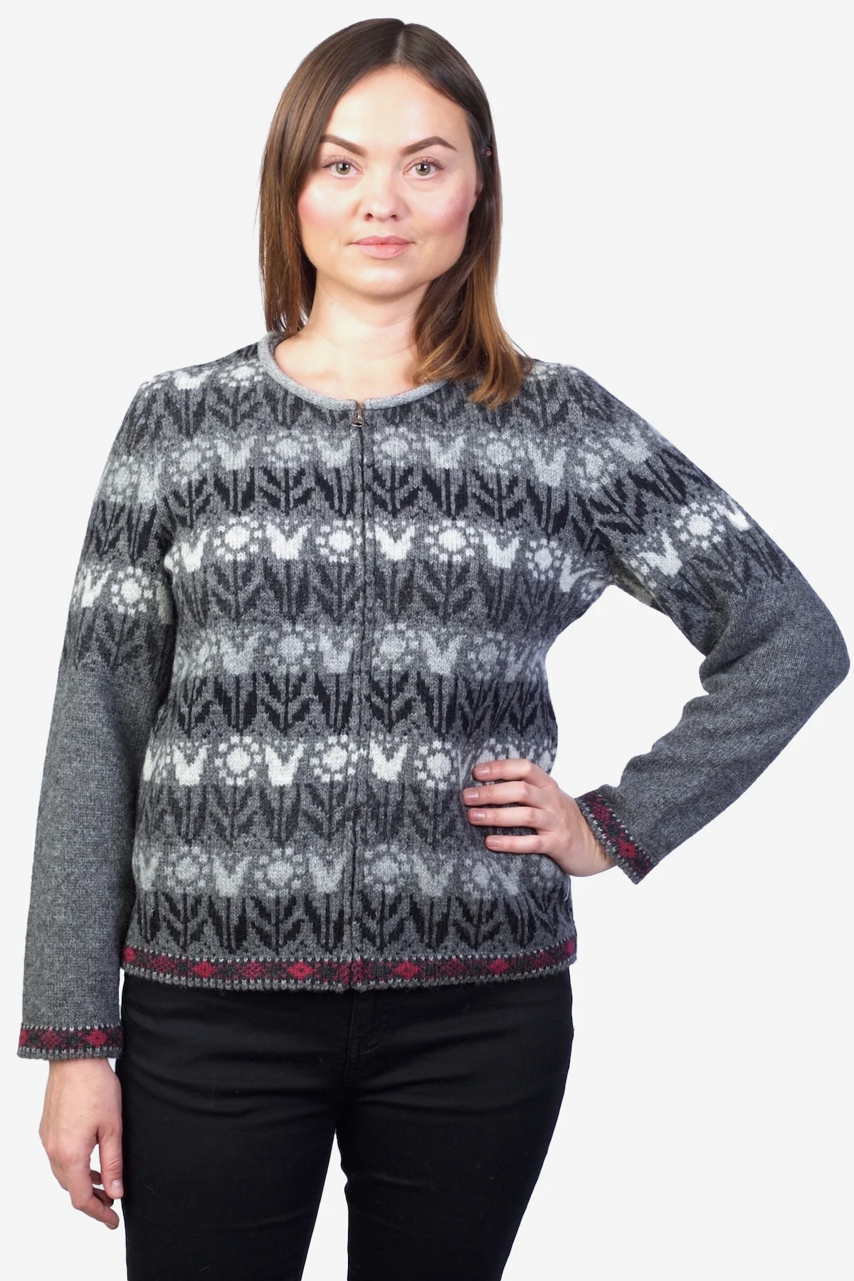 t-580-hh5-short-wool-cardigan-tulip-pattern-front Kurze Strickjacke aus Wolle mit Tulpenmuster