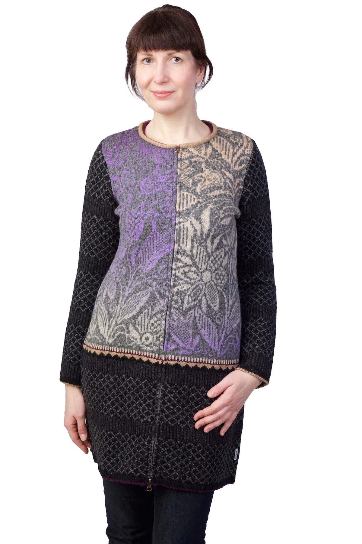 t-582-cc-long-wool-cardigan-patterns-front Lang mønstret uldcardigan