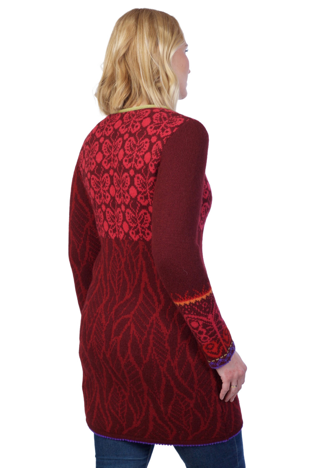 Wool cardigan with flowers and butterflies - Image 2