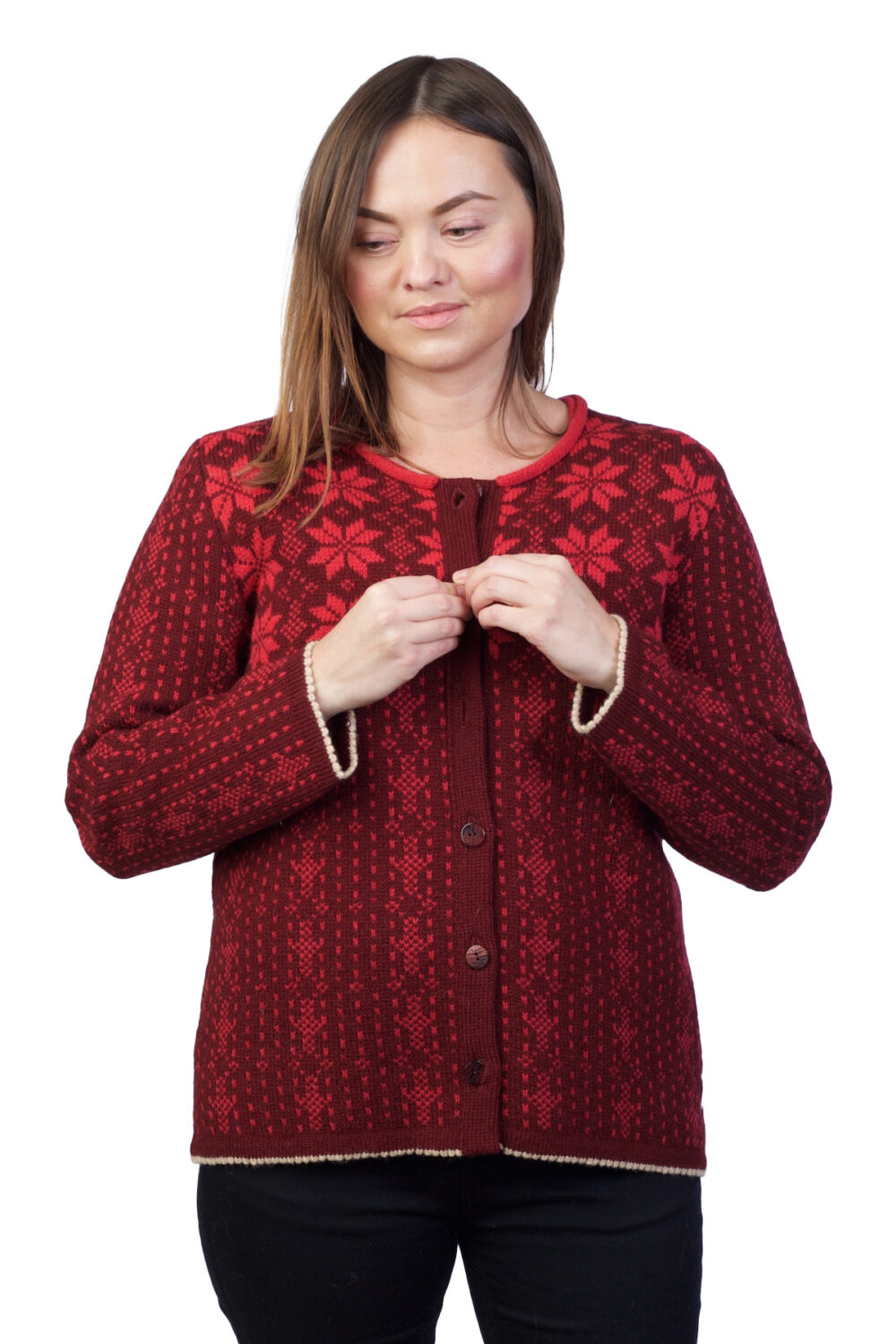 Short wool cardigan with buttons - Image 1