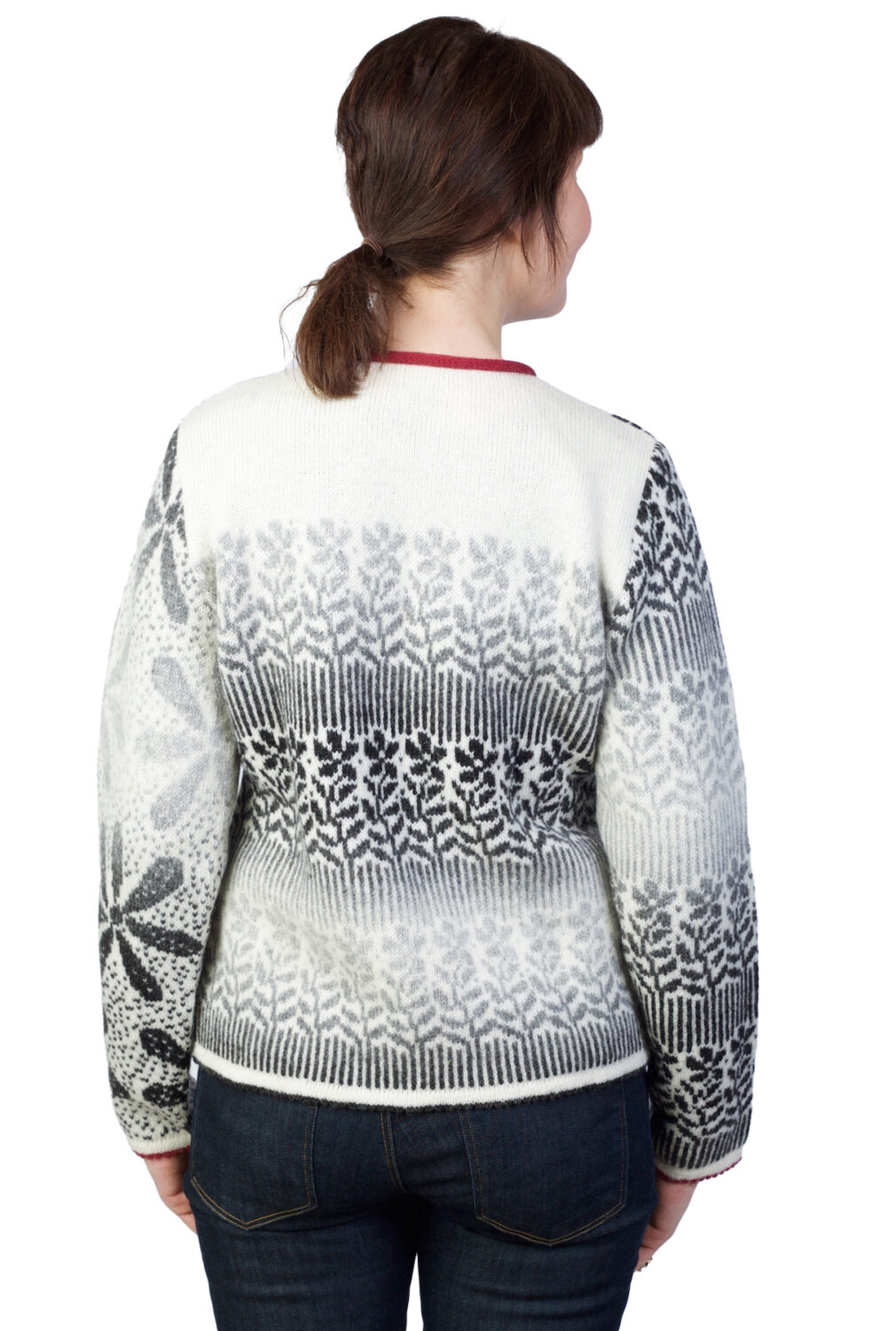 Short wool cardigan with a floral pattern - Image 3