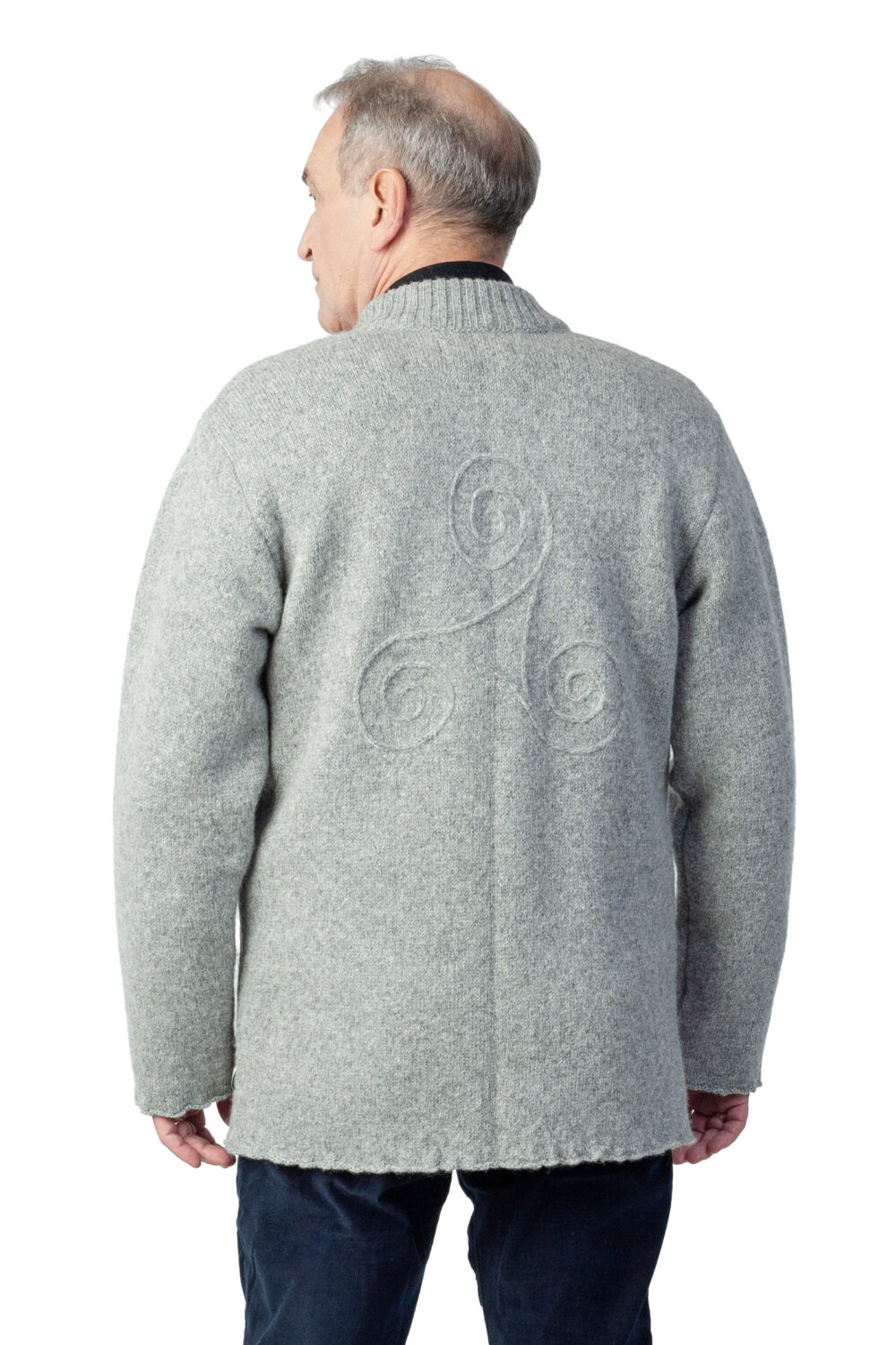 Wool cardigan with power symbols and pockets - Image 4