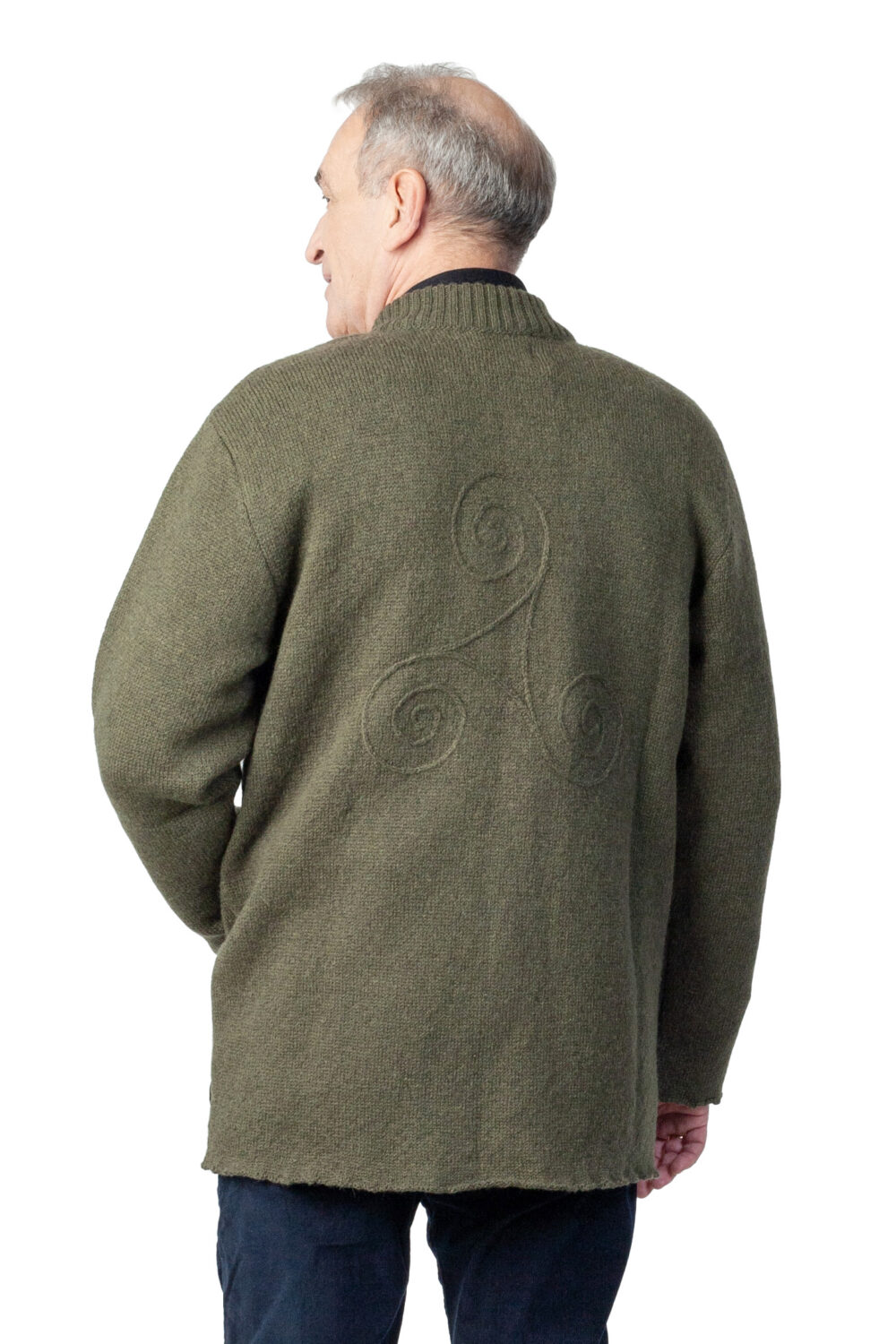 Wool cardigan with power symbols and pockets - Image 3