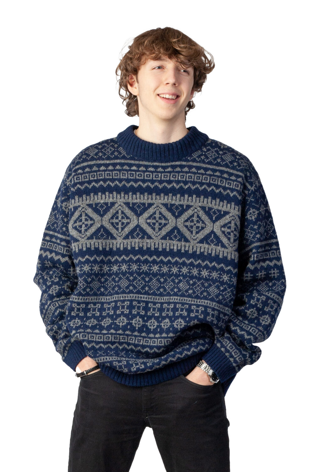 Wool turtleneck pullover with magical power symbols - Image 2