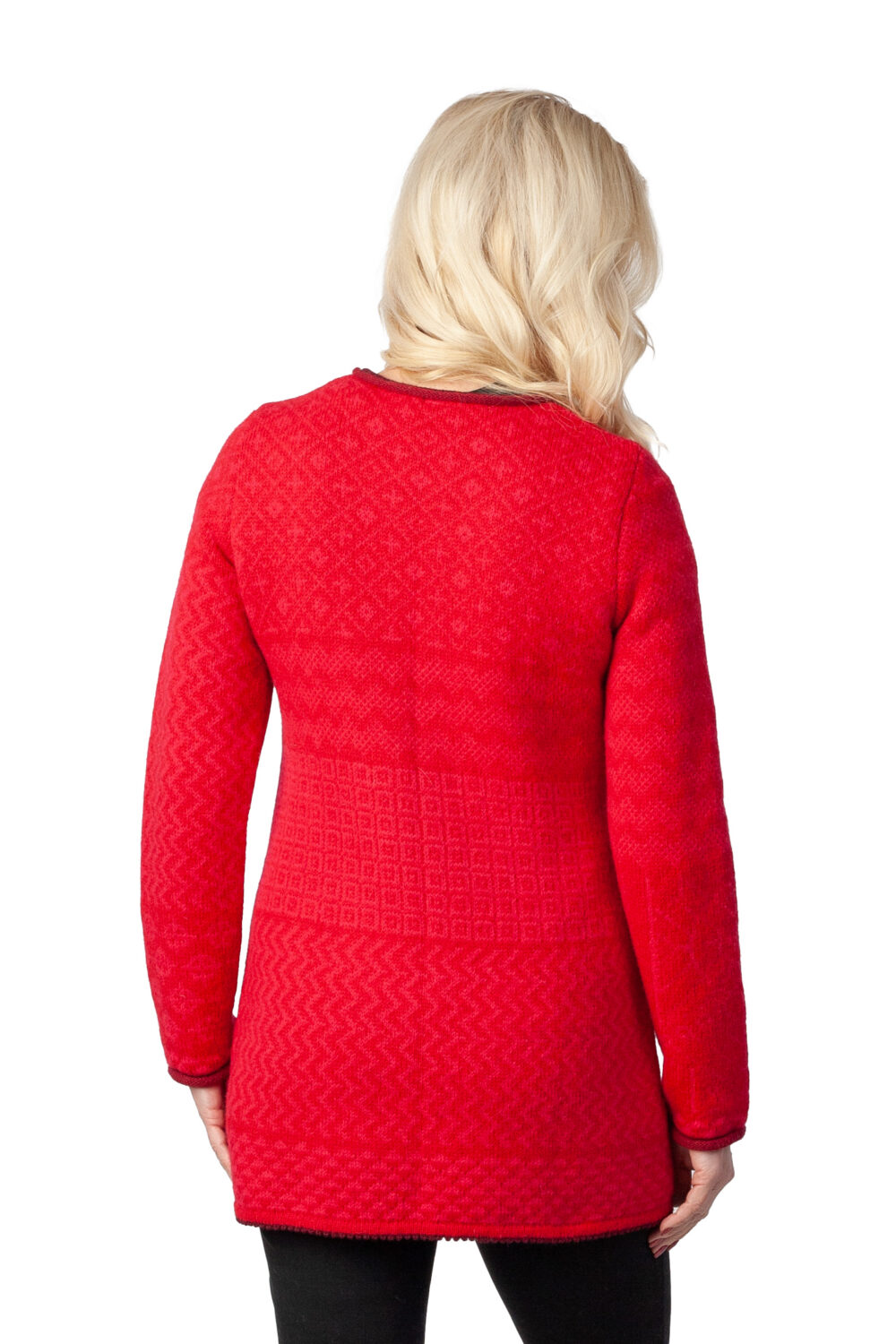 Wool cardigan with power patterns and a zipper - Image 3