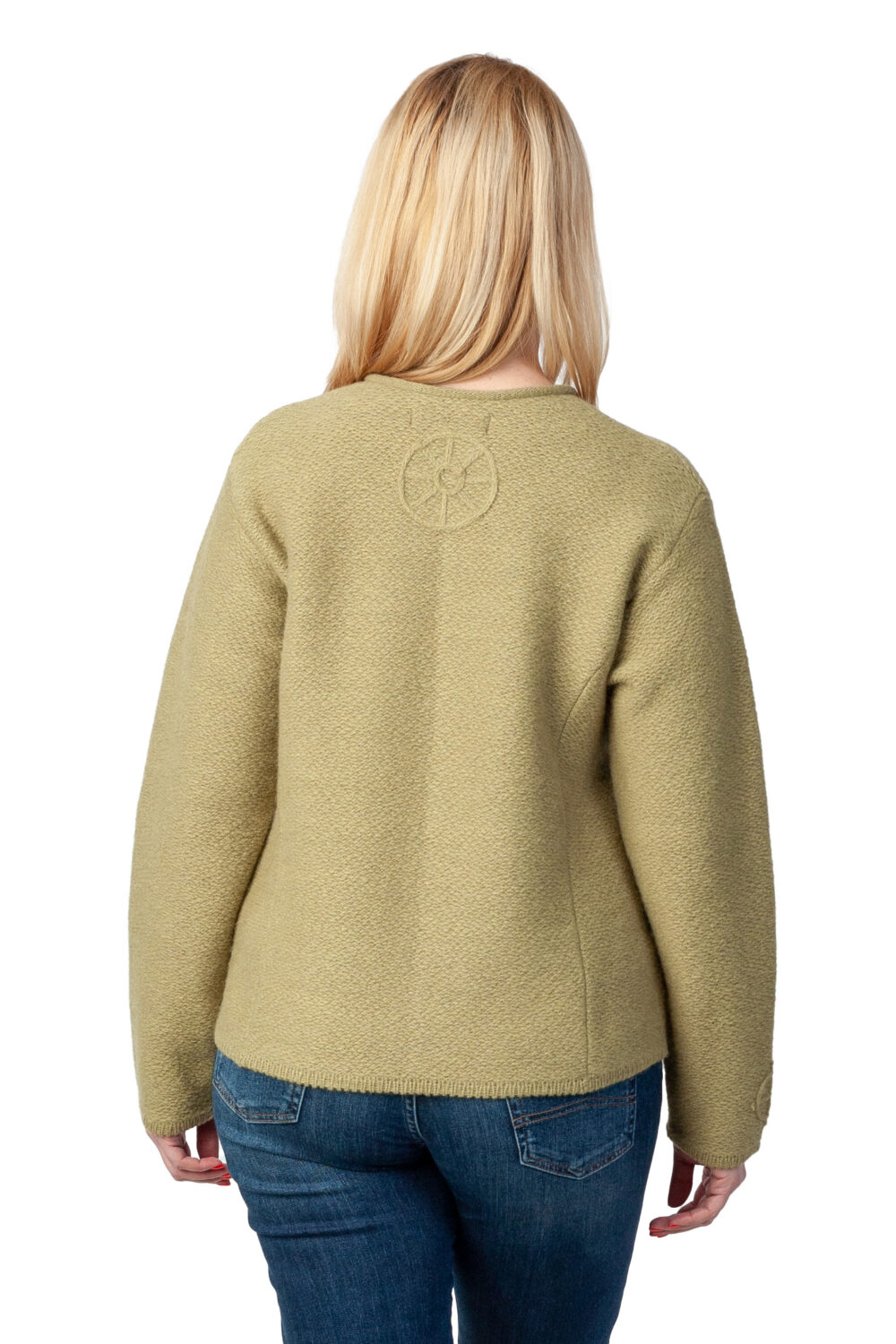 Short wool cardigan with a paw print and pockets - Image 4