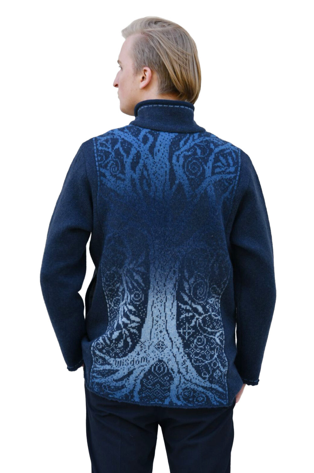 Wool cardigan with a Tree of Life pattern and pockets - Image 3