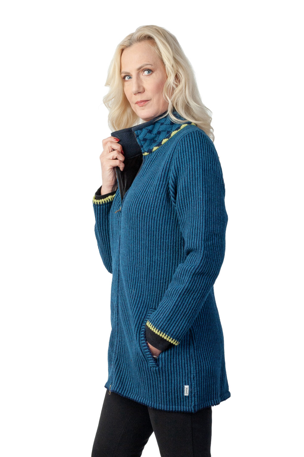 Wool jacket with a stand-up collar and lining - Image 2