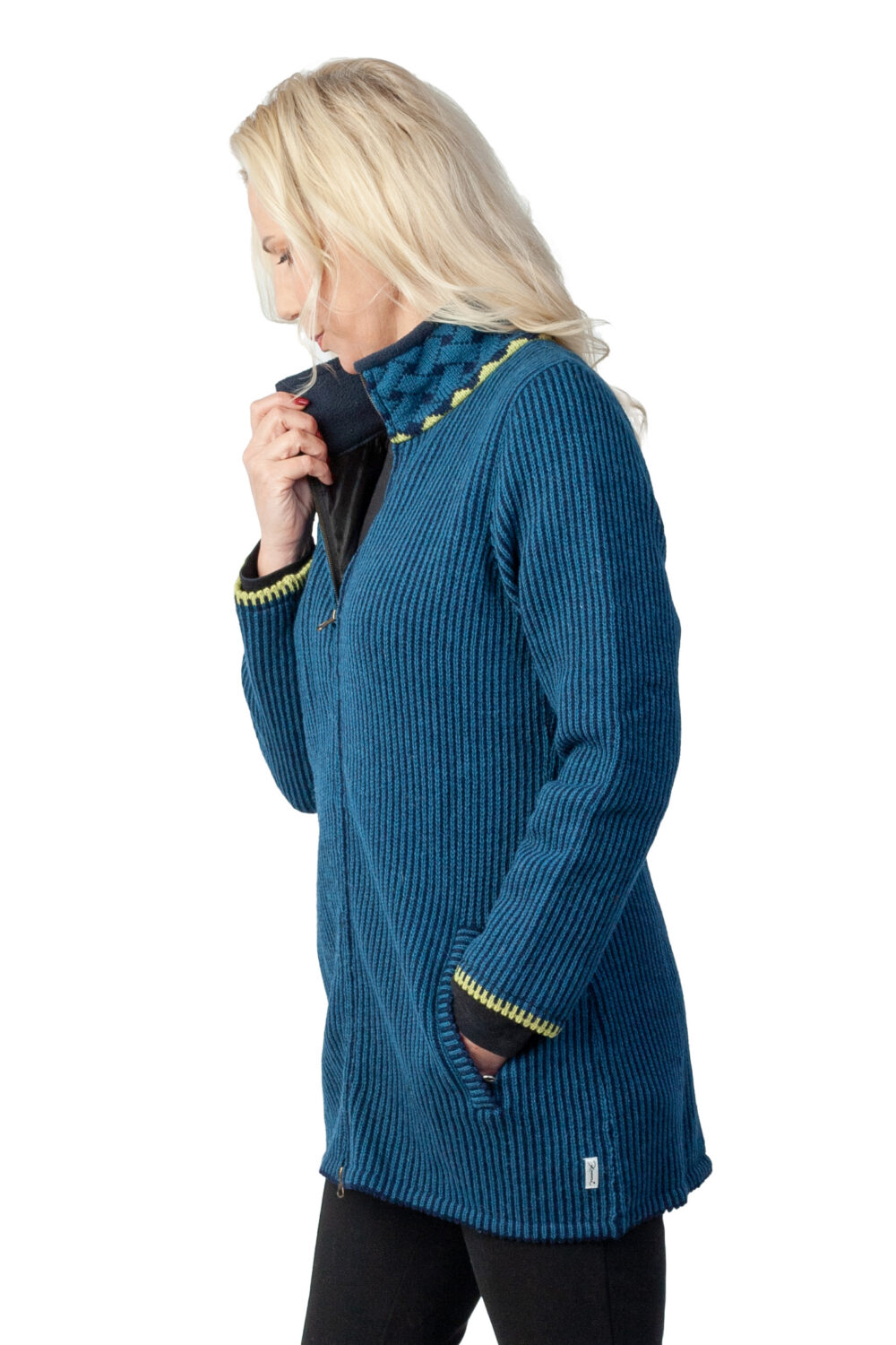 Wool jacket with a stand-up collar and lining - Image 3