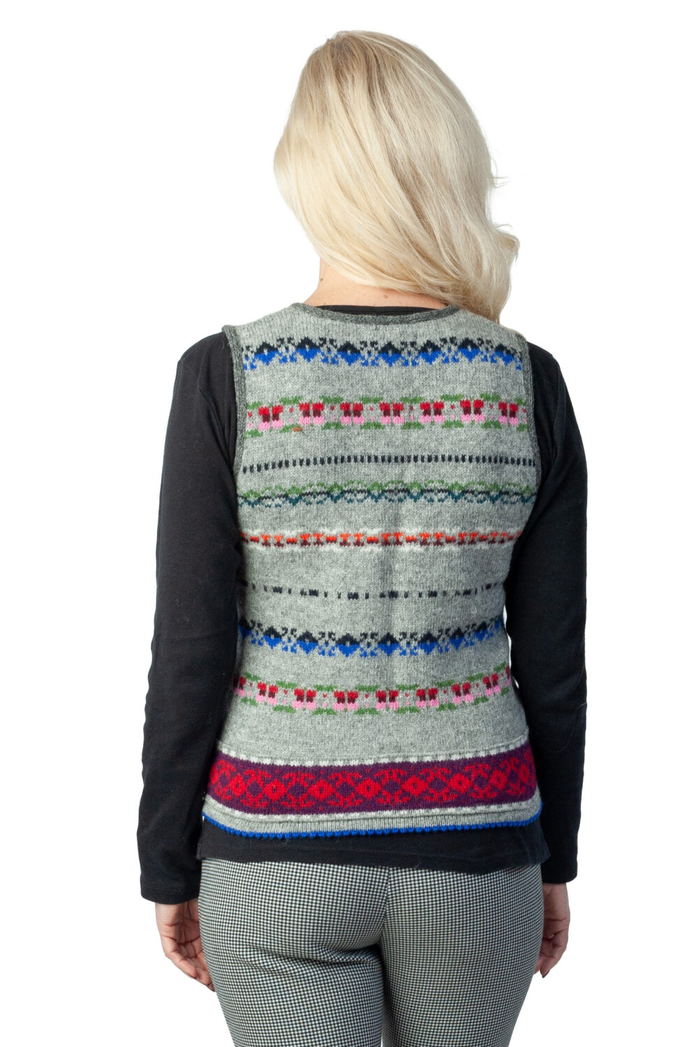 Wool vest with Estonian folk pattern - Image 2
