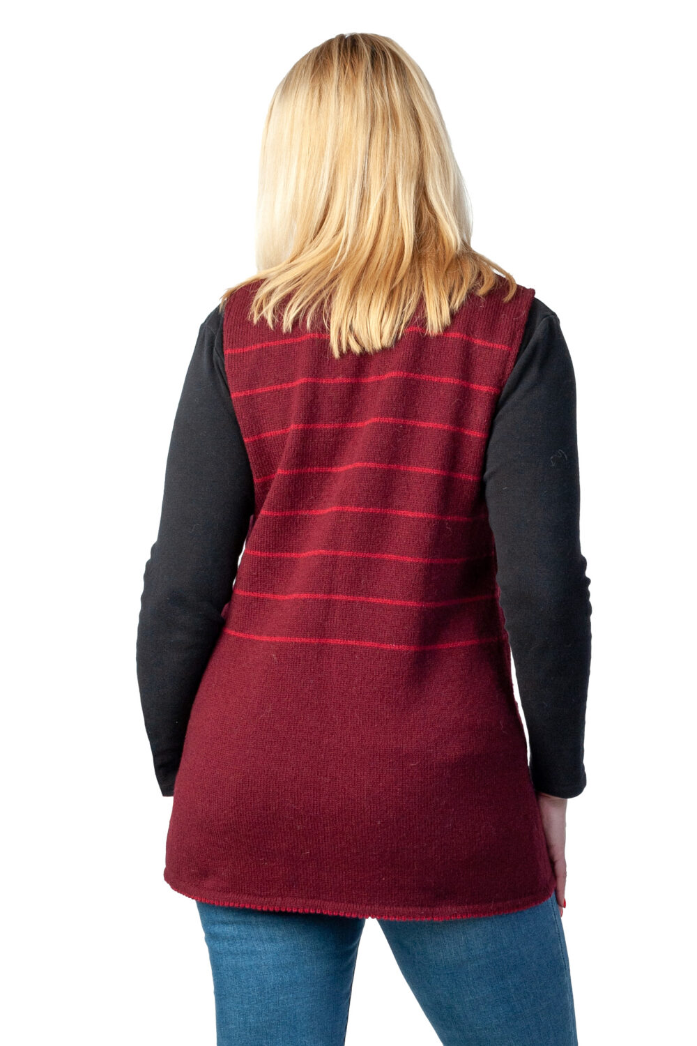 Wool vest with stripes and zipper - Image 2
