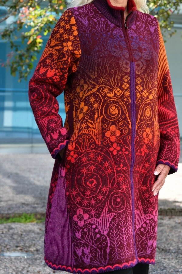 Long wool A-line coat with pockets