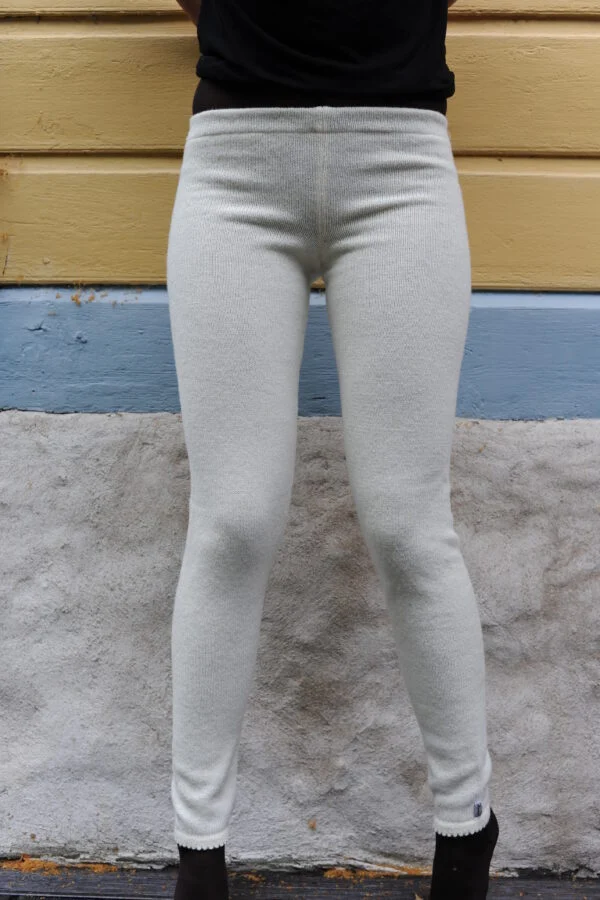 Wool one-coloured leggings