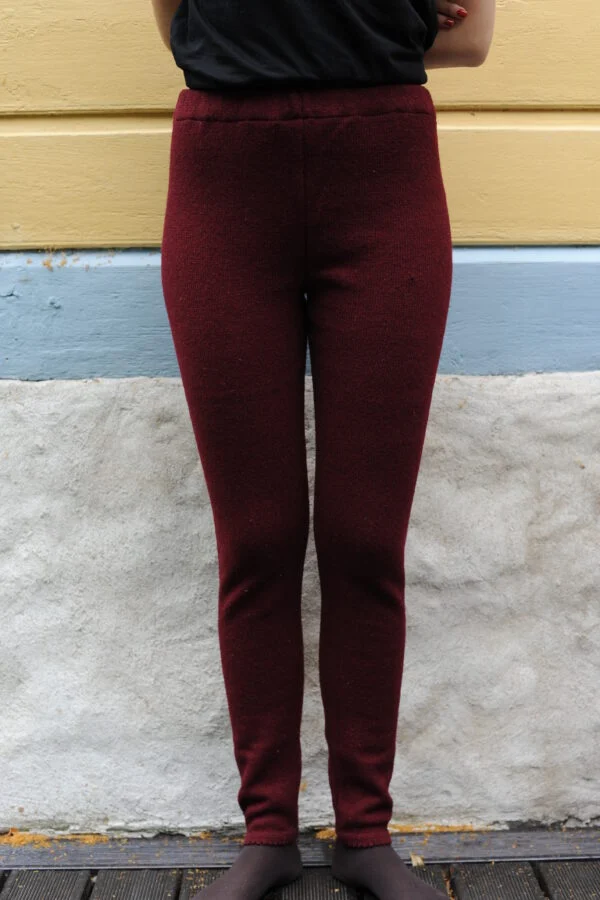 Wool one-coloured leggings