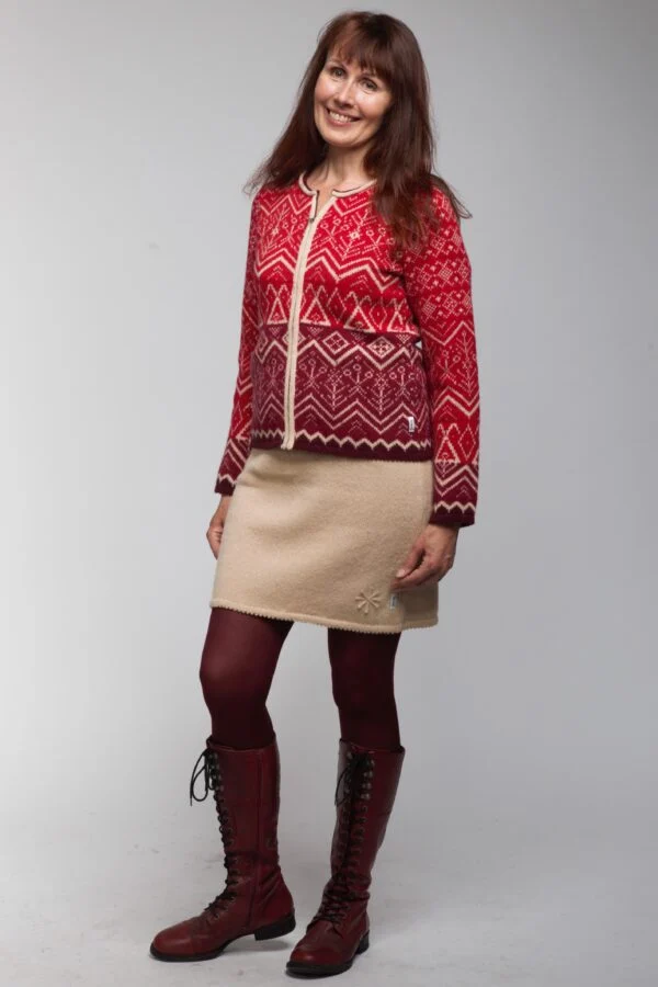 Kurze Strickjacke aus Wolle „Mythologie“