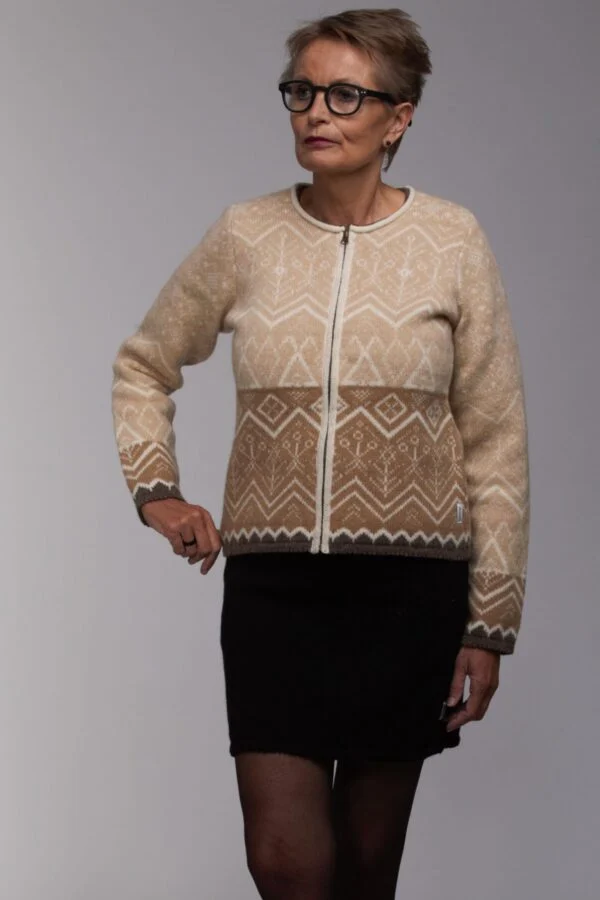 Kurze Strickjacke aus Wolle „Mythologie“