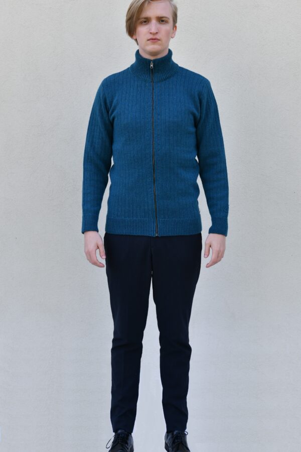Mens simple zip-up cardigan