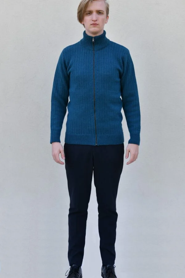 Mens simple zip-up cardigan