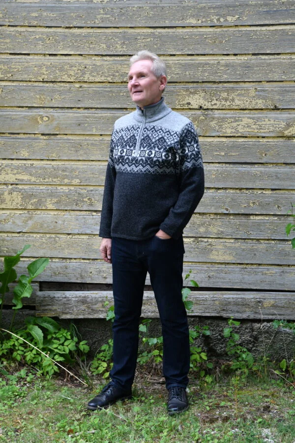 Villane meeste pullover põhjamaise kaheksakanna mustriga