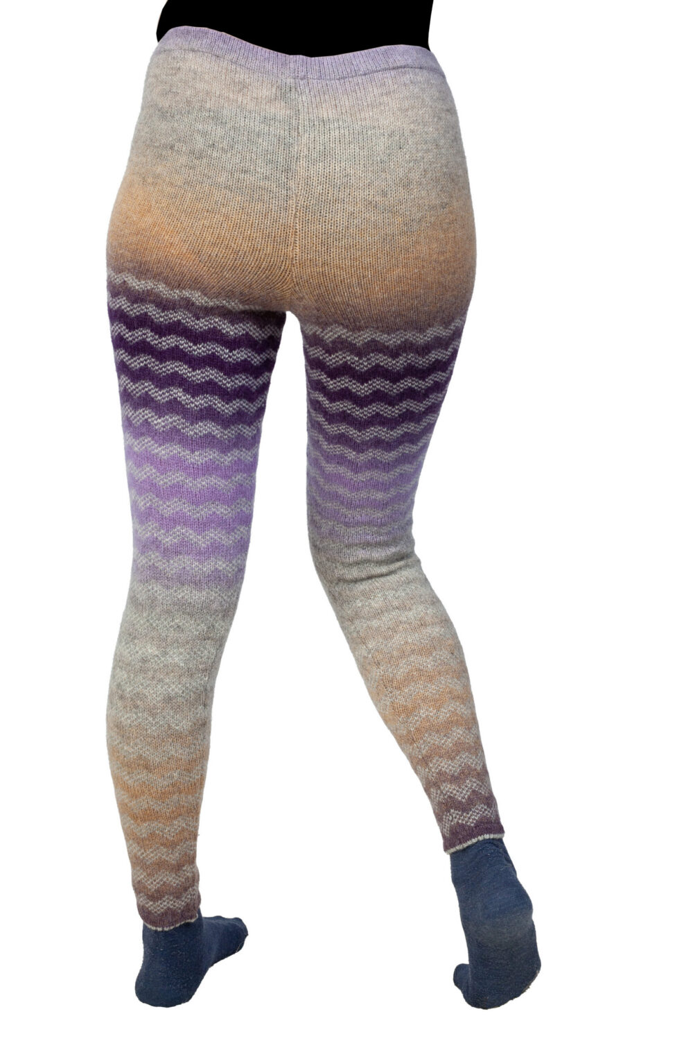 Wool leggings with a zigzag pattern - Image 2