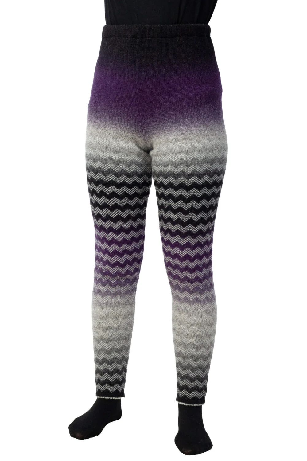 Leggings aus Wolle mit Zickzackmuster