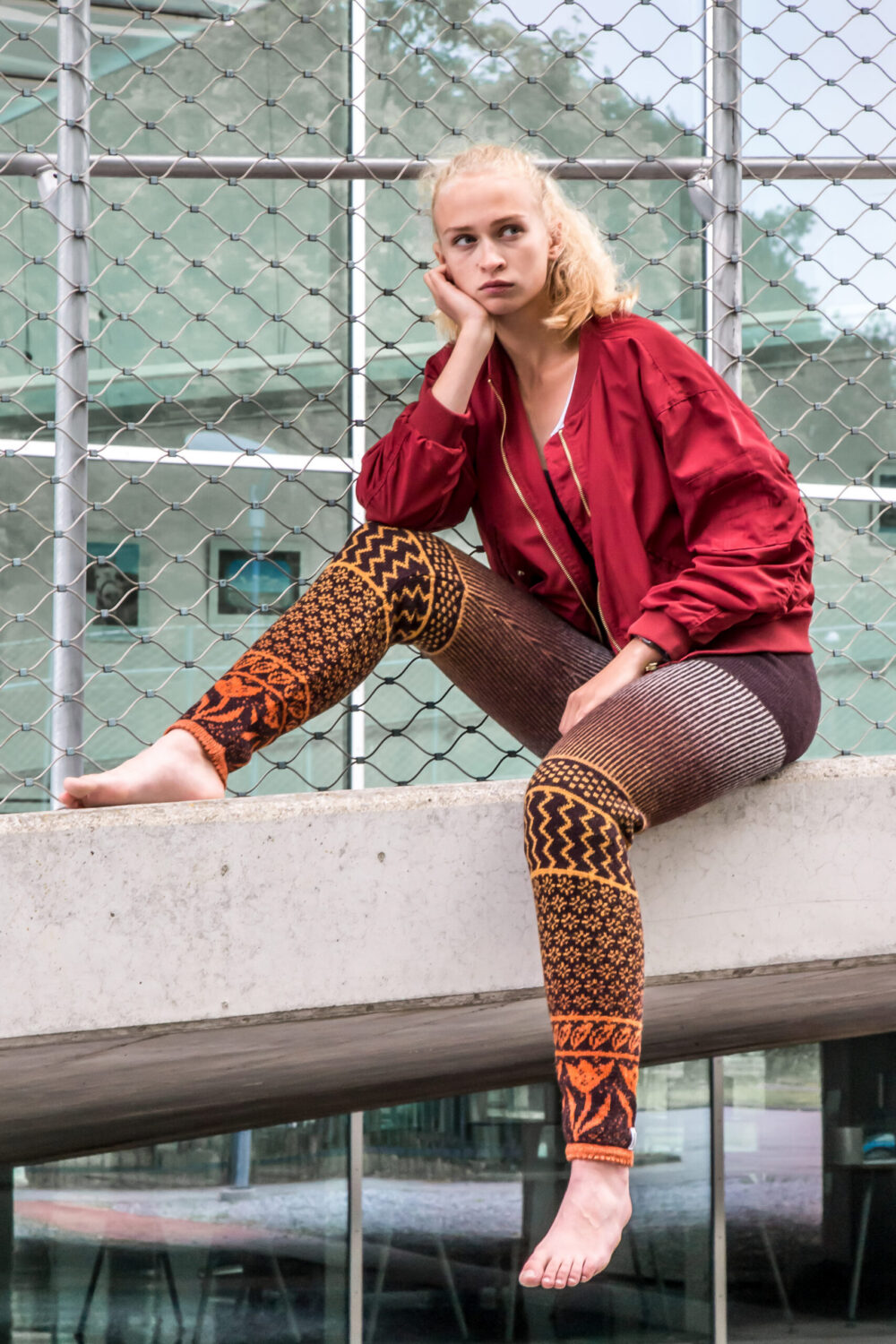 b-04-eb-wool-leggings-weather-pattern-front-3.jpg Wool leggings with weather pattern - Image 1