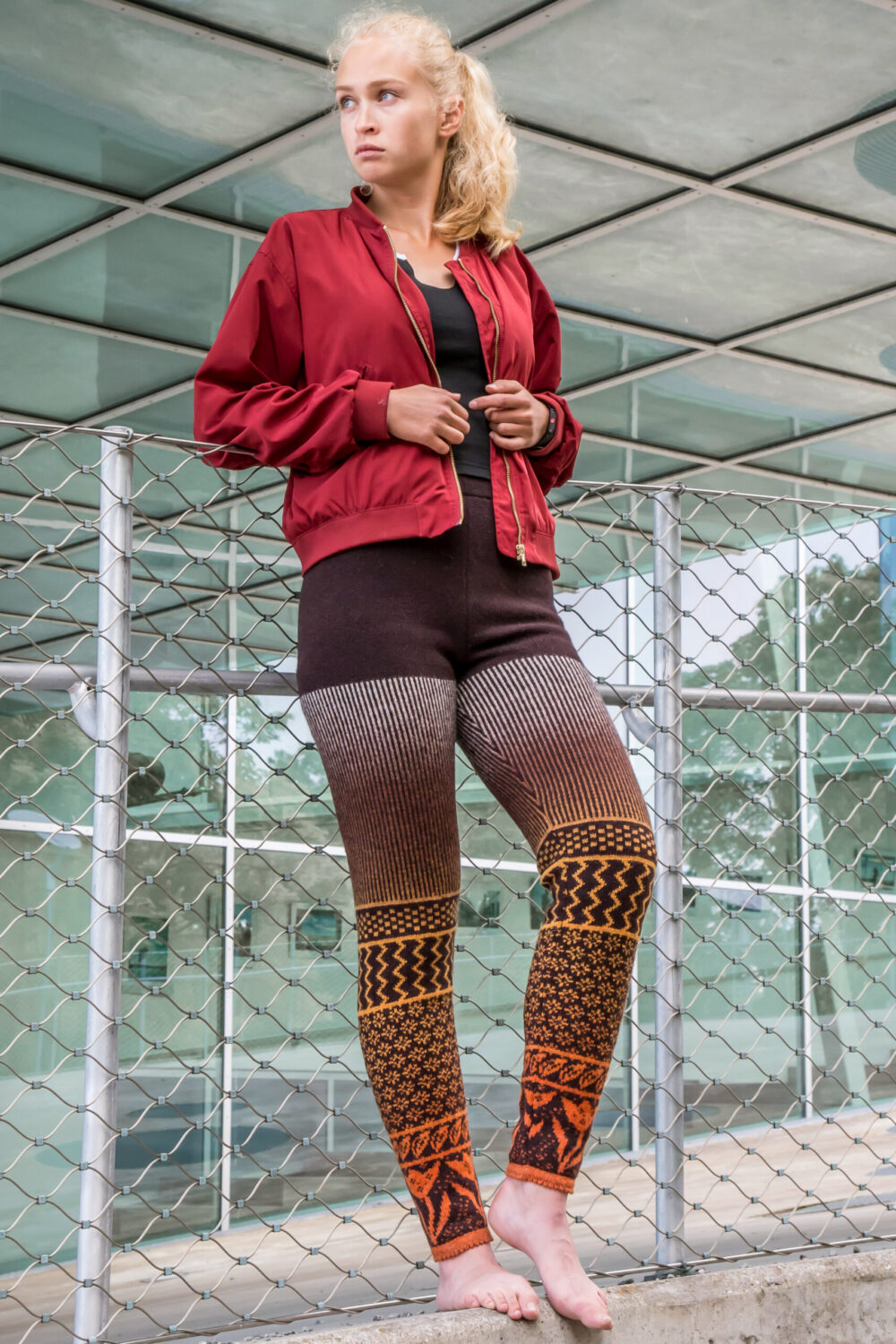 Wool leggings with weather pattern - Image 2