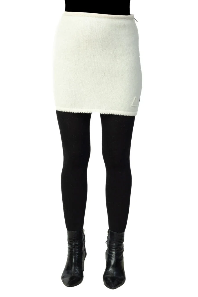 Wool mini skirt with a protective symbol