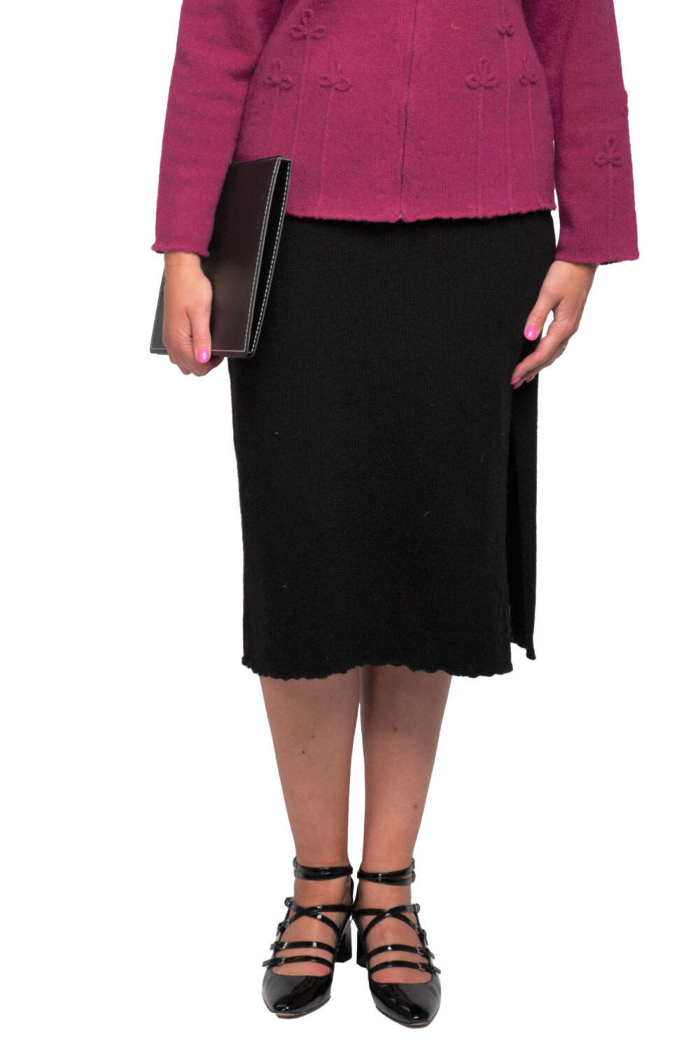 b-52-cc-wool-midi-skirt-protective-symbol-slit-front-3.jpg Wool midi skirt with a protective symbol and a slit - Image 1