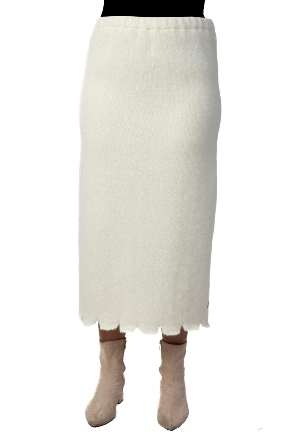 Long wool skirt with a protective symbol and a slit - Image 2