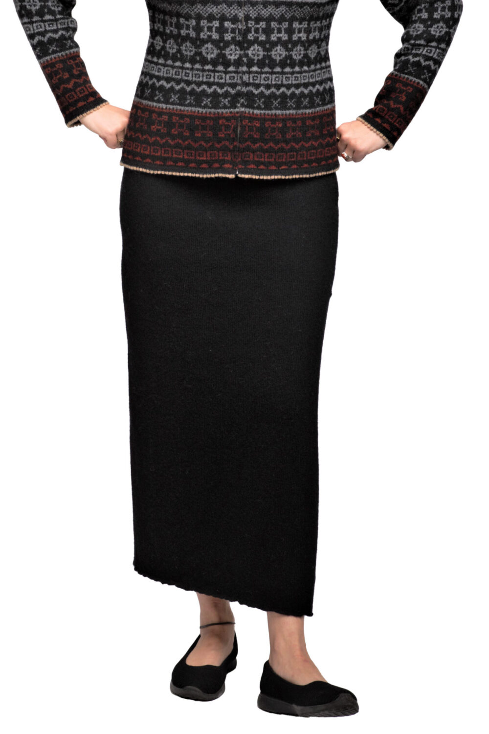 b-53-cc-long-wool-skirt-protective-symbol-slit-front-3.jpg Long wool skirt with a protective symbol and a slit - Image 1