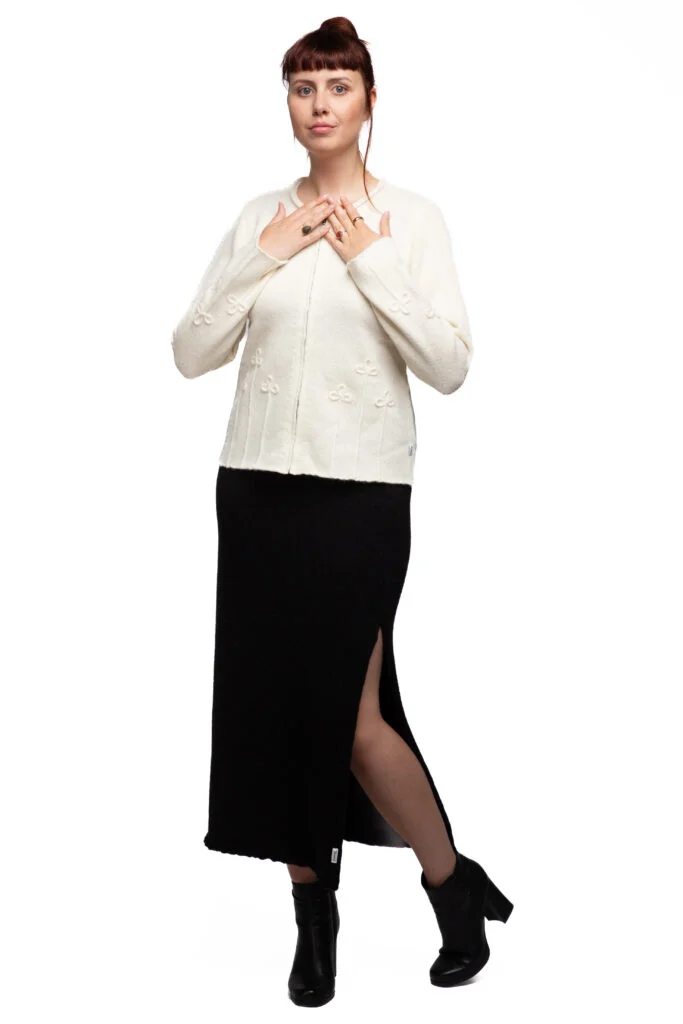 Long Straight Wool Skirt with Protective Symbol – image 2