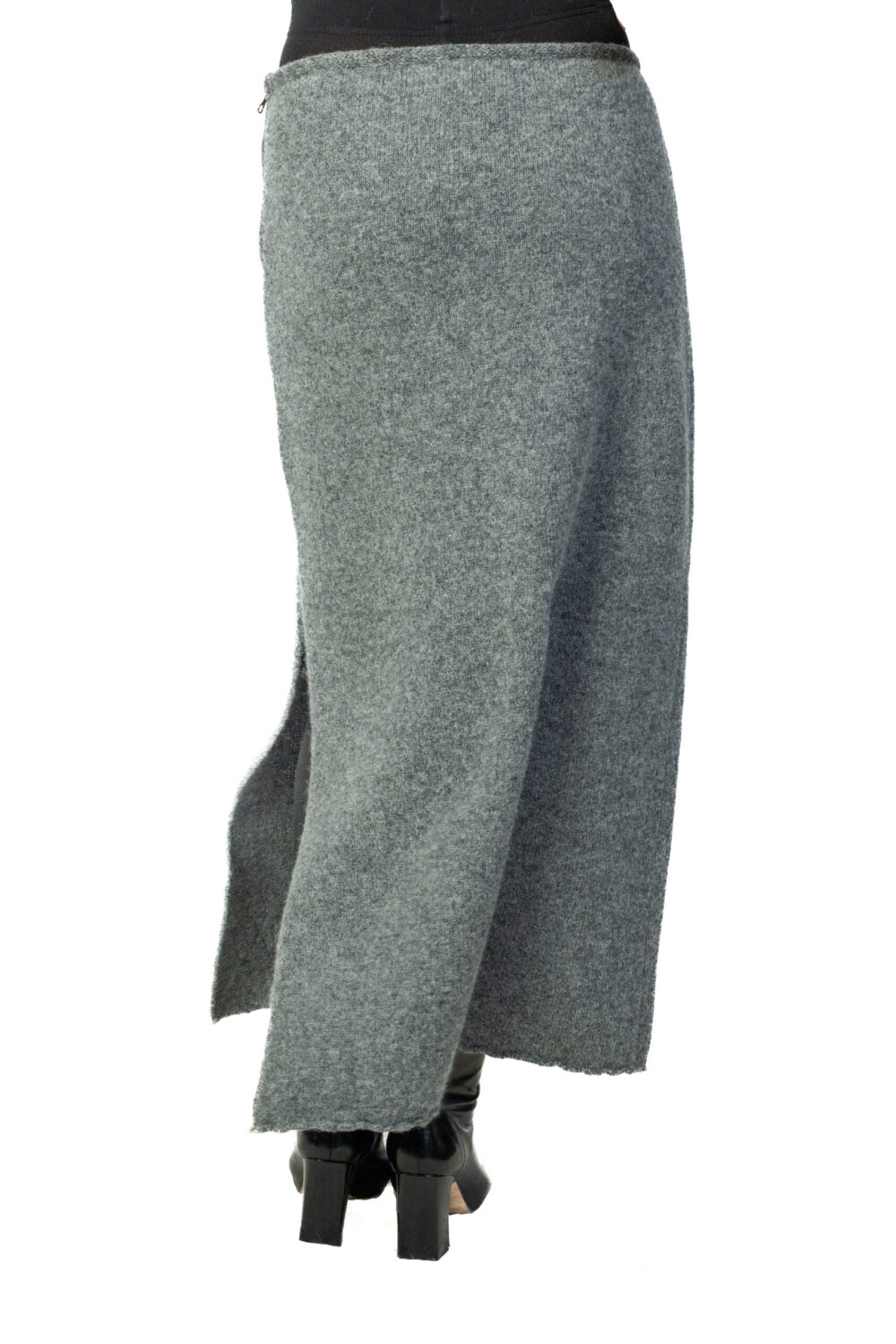Long wool skirt with a protective symbol and a slit - Image 2