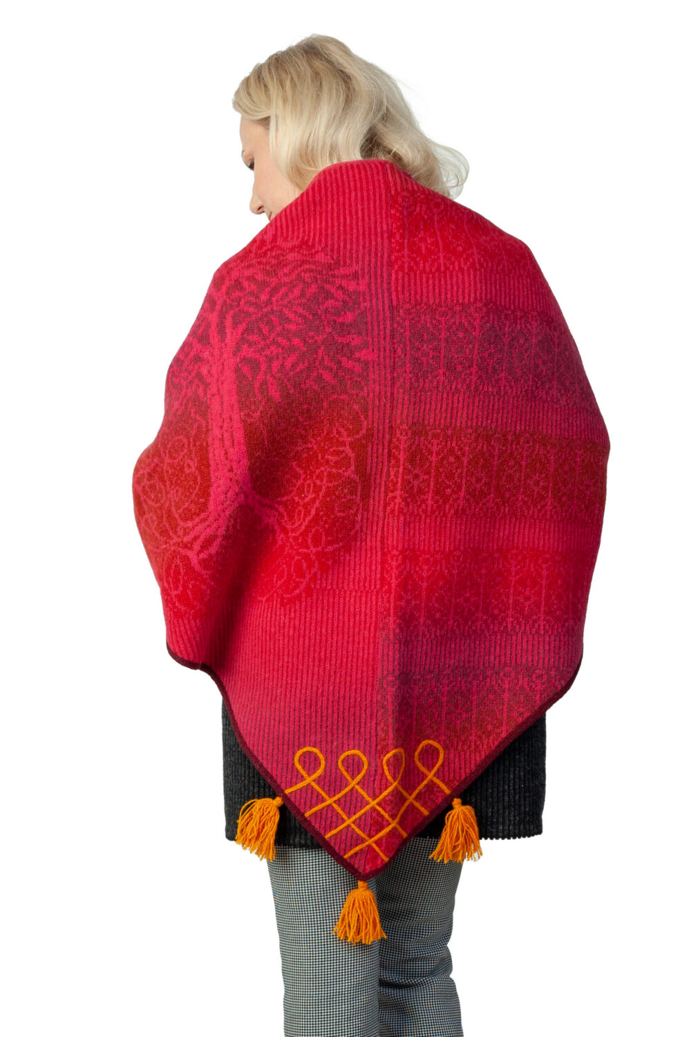Wool triangle shawl with Tree of Life pattern - Image 3