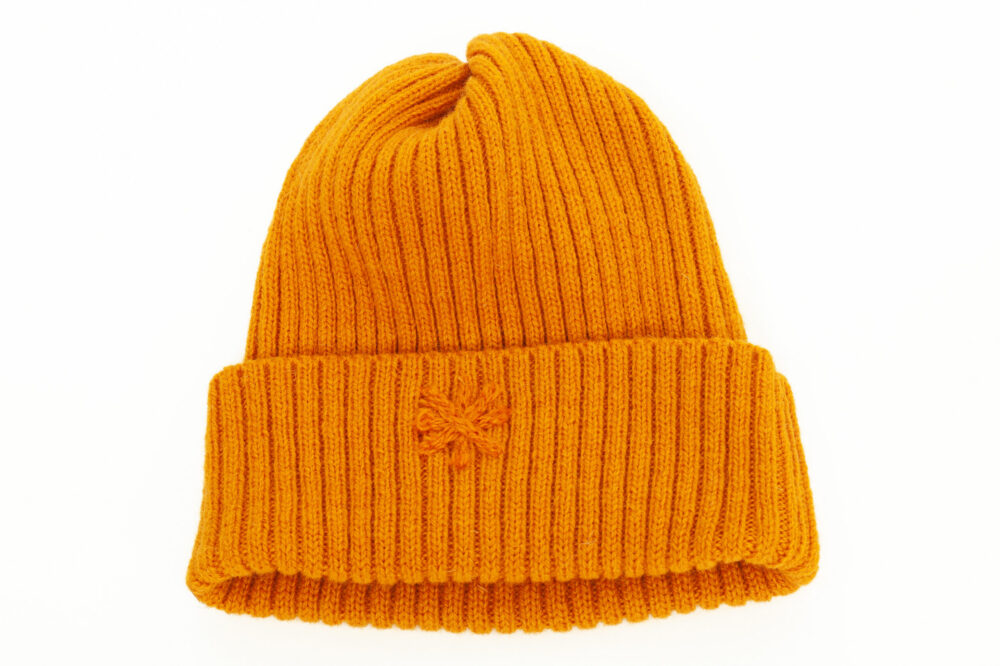 m-147-qq-wool-hat-ribbed-knit-power-symbol-front-3.jpg Wool hat in ribbed knit with a power symbol - Image 1