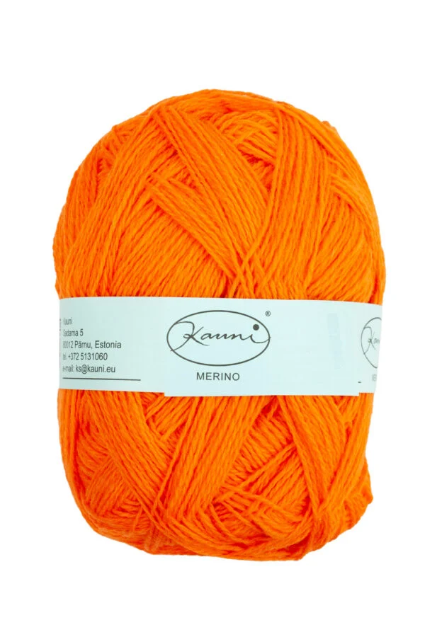 Merinouldgarn – ensfarvet – Q2 Klar orange