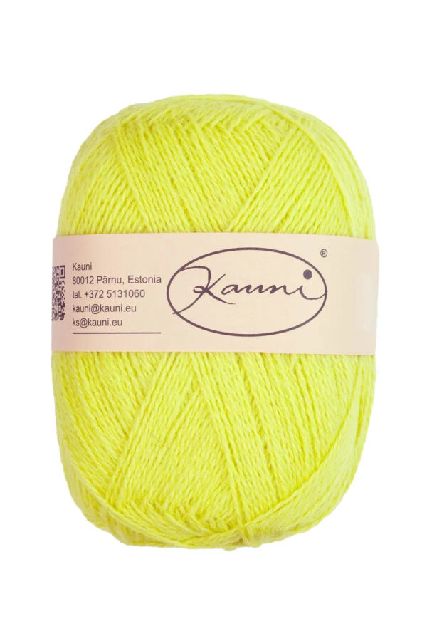 Uldgarn – ensfarvet – RR8 Lys neonlimegrøn